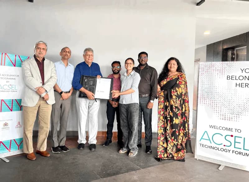 The Cipherion team with the ACSEL Technology Forum team, holding the signed investment agreement
